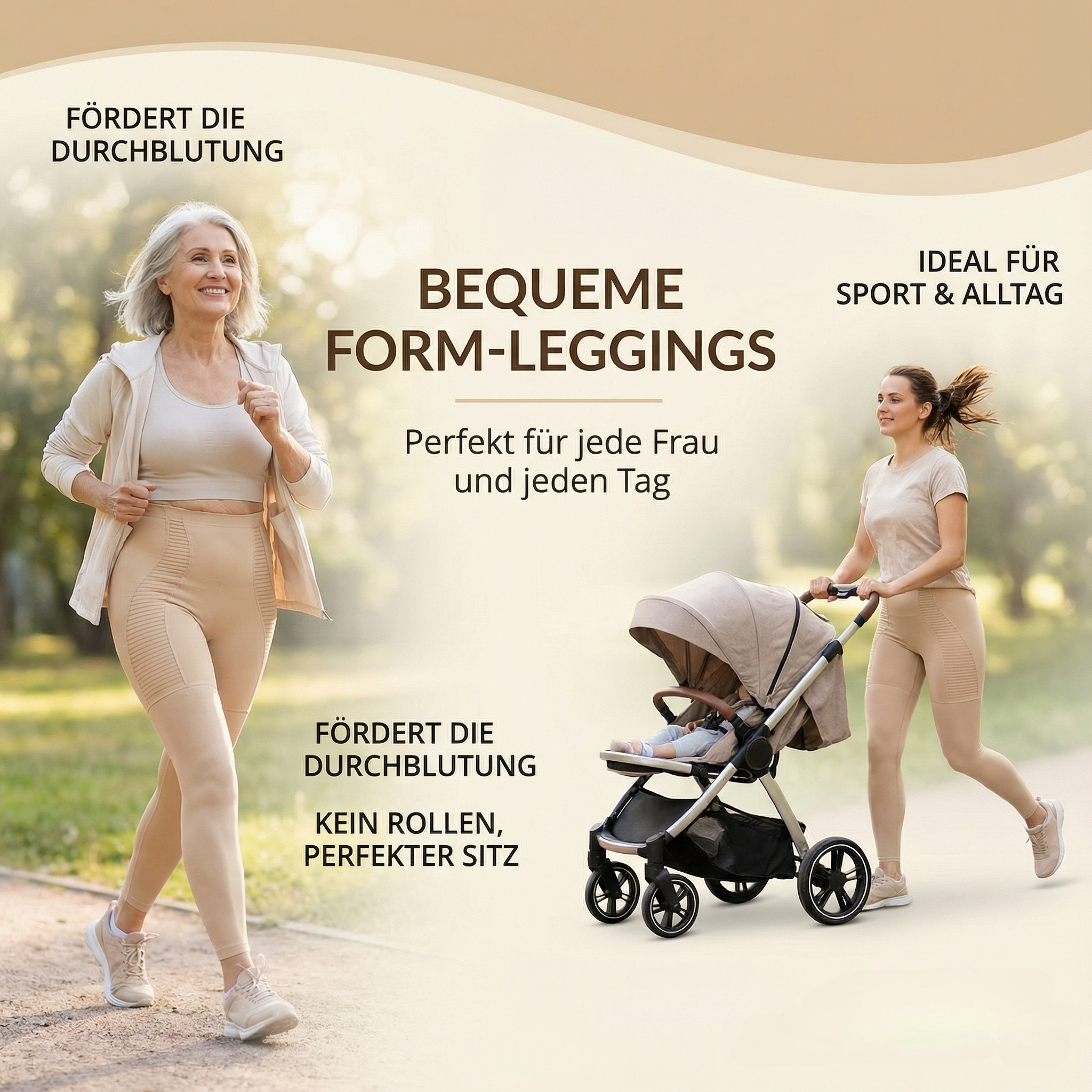 Hochwertige Shapewear Slip Schwarz/Beige - Luxus