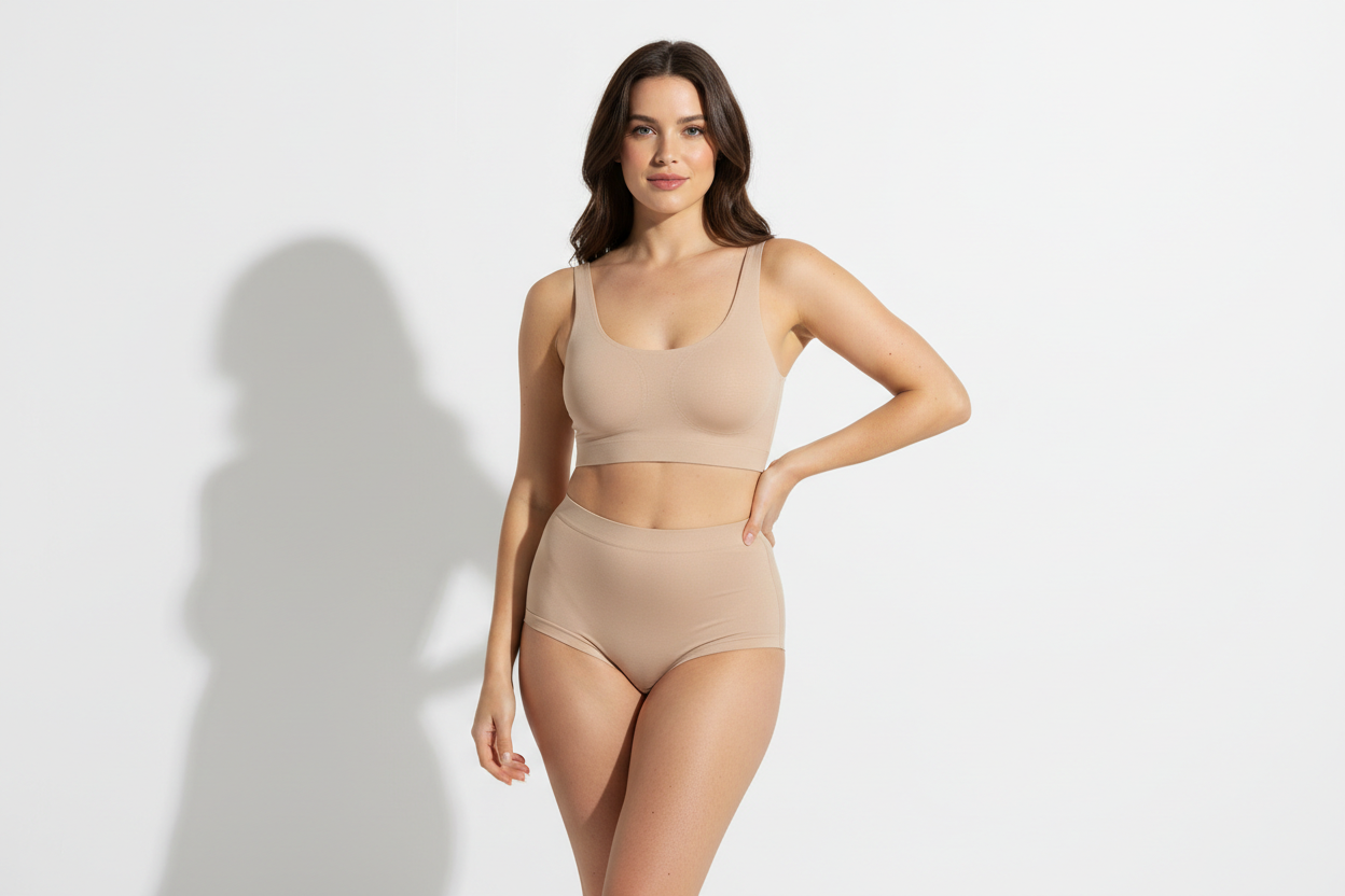 Realistyczne zdjęcie - beżowy shapewear
